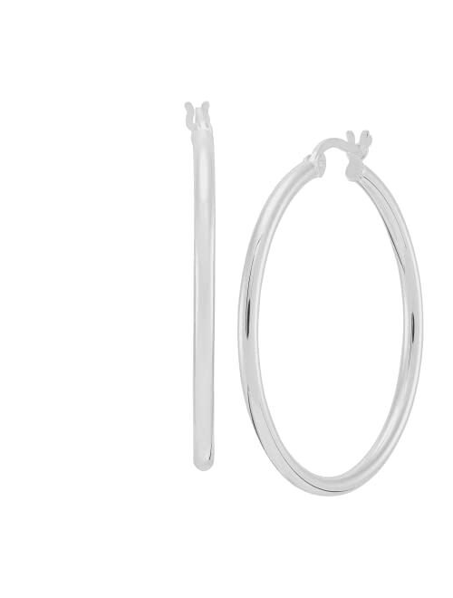 Silpada 'Downtown Taste' Tube Hoop Earrings in Sterling Silver