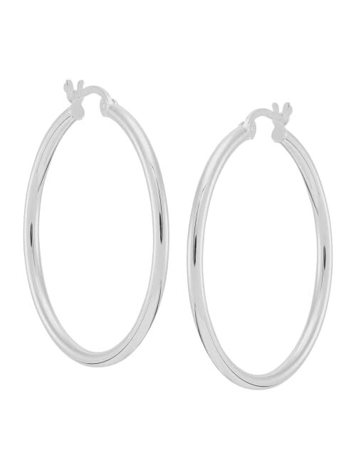 Silpada 'Downtown Taste' Tube Hoop Earrings in Sterling Silver