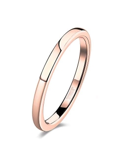 TRUMIUM 2mm 4mm 6mm 8mm Tungsten Wedding Band Ring for Men Women Gold/Rose Gold/Silver Domed High Polish Comfort Fit 4-15