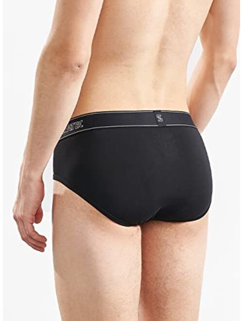 Separatec Men's Underwear 3 Pack Basic Micro Modal Soft Breathable Dual Pouch Briefs