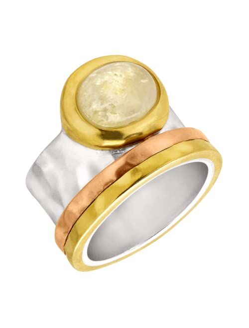 Silpada 'Metallic Mix' Natural Citrine Ring in Sterling Silver, Brass, & Copper