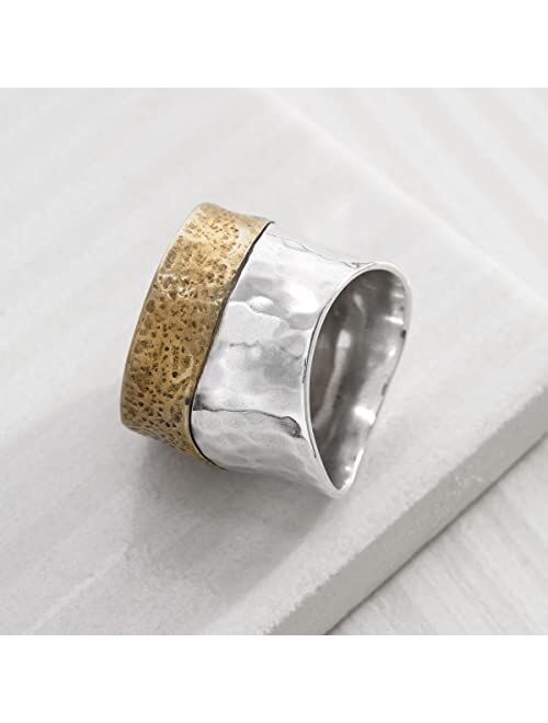 Silpada 'Rain or Shine' Textured Ring in Sterling Silver and Brass