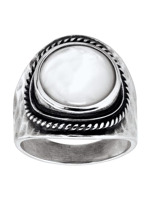 Silpada 'Pearlized' Natural Mother-of-Pearl Ring in Sterling Silver