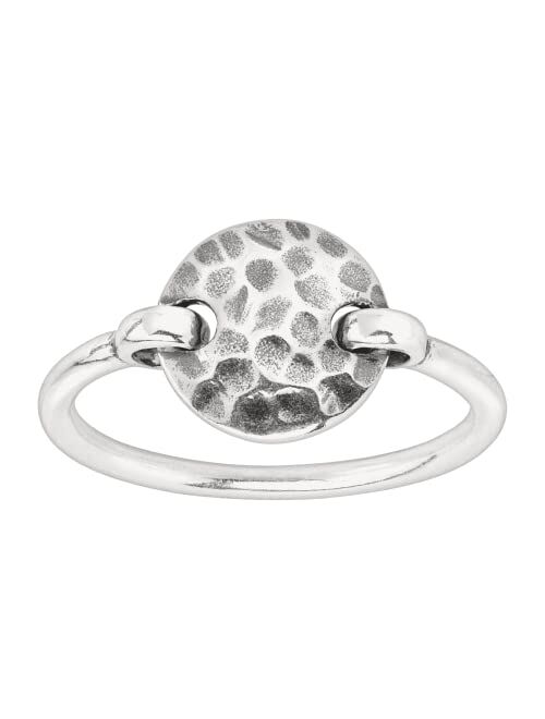 Silpada 'Seychelles' Hammered Disc Floater Ring in Sterling Silver