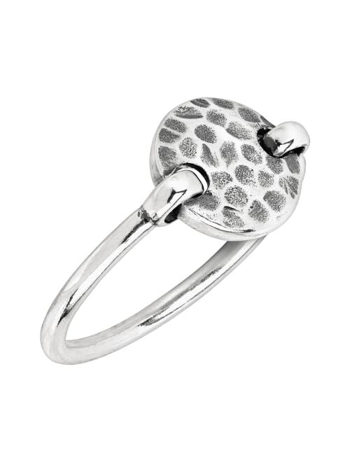 Silpada 'Seychelles' Hammered Disc Floater Ring in Sterling Silver