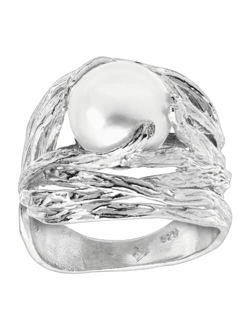 Silpada 'Nested Cultured Pearl' 9.5-10 mm Freshwater Cultured Pearl Ring in Sterling Silver