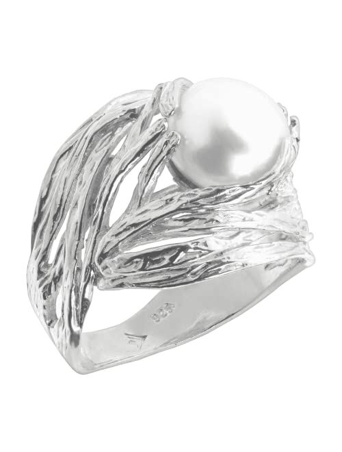 Silpada 'Nested Cultured Pearl' 9.5-10 mm Freshwater Cultured Pearl Ring in Sterling Silver