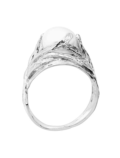 Silpada 'Nested Cultured Pearl' 9.5-10 mm Freshwater Cultured Pearl Ring in Sterling Silver