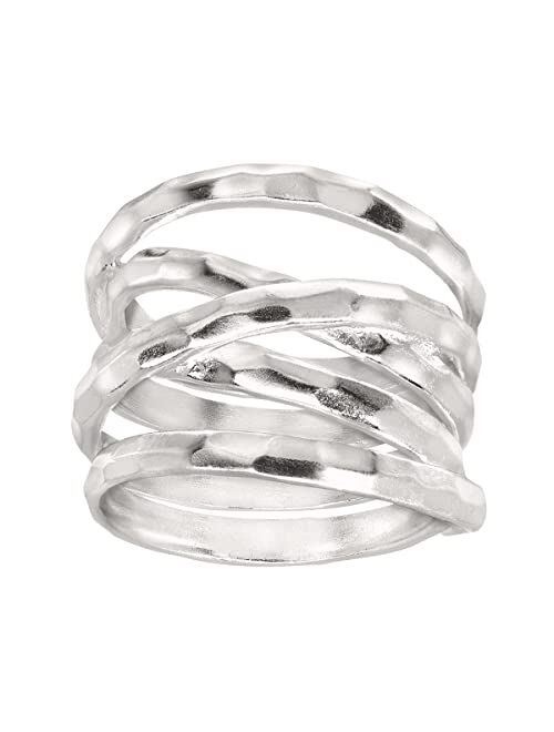 Silpada 'Wrapped Up' Overlapping Textured Band Ring in Sterling Silver