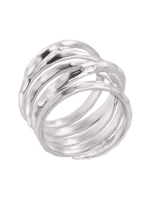 Silpada 'Wrapped Up' Overlapping Textured Band Ring in Sterling Silver