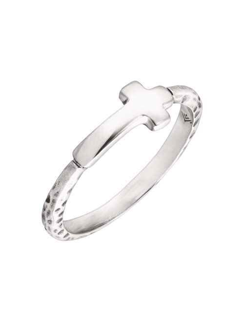 Silpada 'Simplex Cross' Horizontal Cross Textured Ring in Sterling Silver