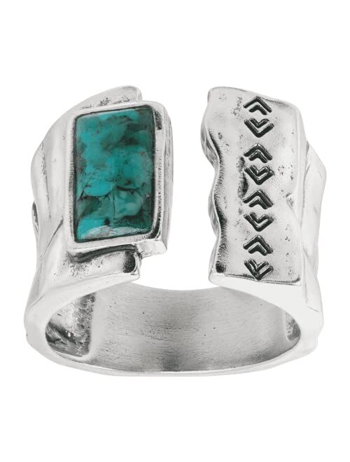 Silpada 'Split Mountain' Compressed Turquoise Cuff Ring in Sterling Siler