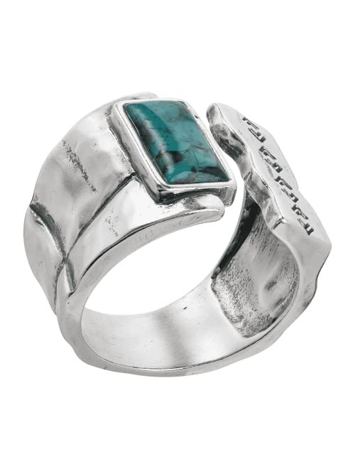 Silpada 'Split Mountain' Compressed Turquoise Cuff Ring in Sterling Siler