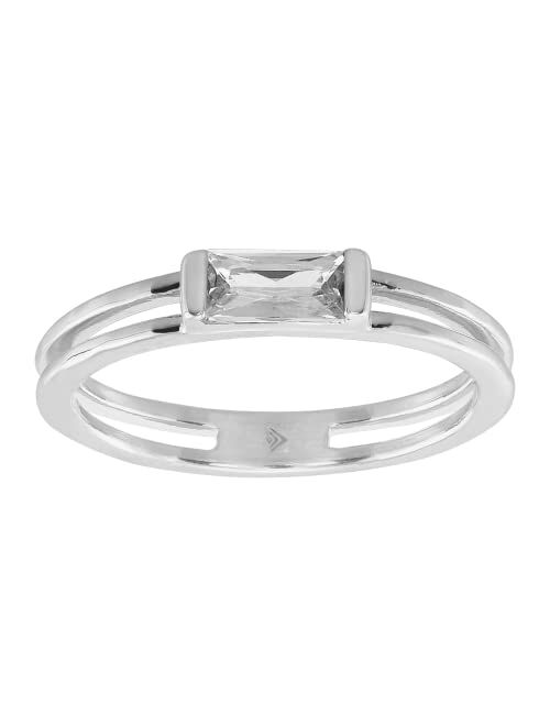 Silpada 'Baguette Stack' Cubic Zirconia Ring in Sterling Silver