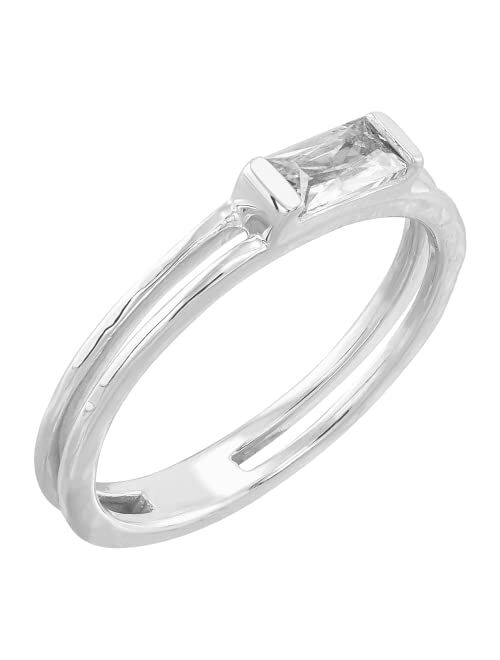 Silpada 'Baguette Stack' Cubic Zirconia Ring in Sterling Silver