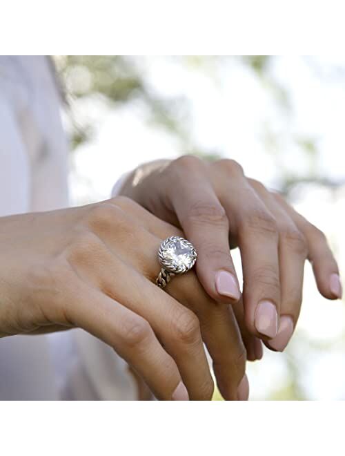 Silpada 'Braided Brilliance' Cubic Zirconia Cocktail Ring in Sterling Silver