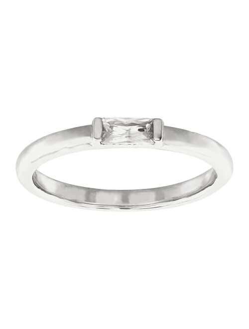 Silpada 'Baguette Touch' Cubic Zirconia Ring in Sterling Silver