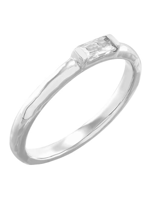 Silpada 'Baguette Touch' Cubic Zirconia Ring in Sterling Silver