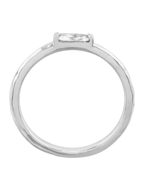 Silpada 'Baguette Touch' Cubic Zirconia Ring in Sterling Silver