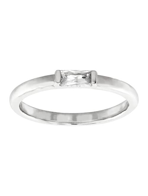 Silpada 'Baguette Touch' Cubic Zirconia Ring in Sterling Silver