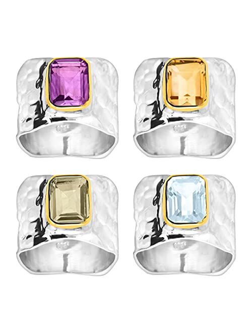 Silpada 'Lakeside' Gemstone Ring in Sterling Silver & Gold Plate