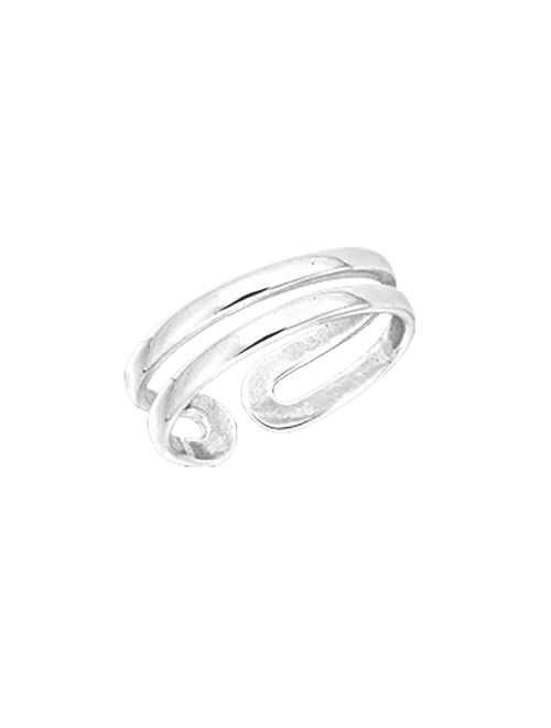 Silpada 'Parallel' Open Double-Band Midi Ring in Sterling Silver