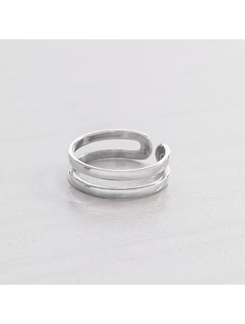 Silpada 'Parallel' Open Double-Band Midi Ring in Sterling Silver