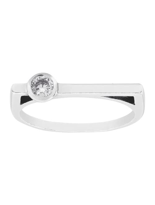 Silpada 'Parker Bar' Cubic Zirconia Ring in Sterling Silver