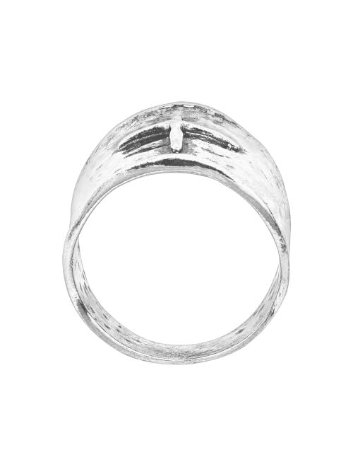 Silpada 'Raised Cross' Tapered Cross Ring in Hammered Sterling Silver