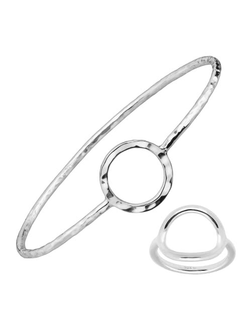 Silpada 'Karma' Ring & Bangle Set in Sterling Silver