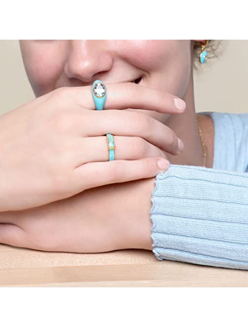 Silpada 'Building Blocks' Turquoise Ring in 18K Yellow Gold-Plated Sterling Silver