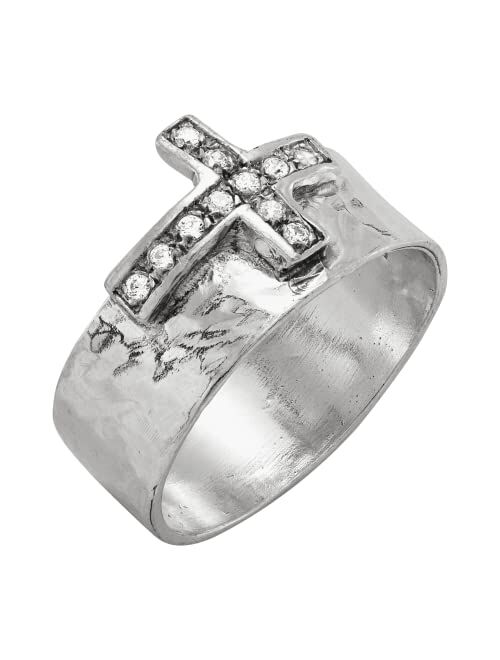 Silpada 'Epistle' Cubic Zirconia Cross Ring in Sterling Silver