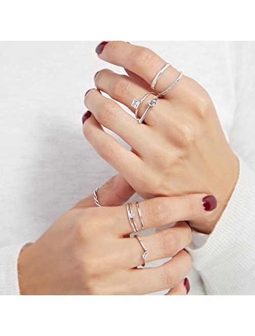 Silpada 'Sideways & Beyond' Cubic Zirconia Stackable Ring in Sterling Silver