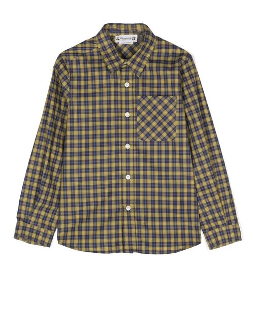 Bonpoint check long-sleeved shirt