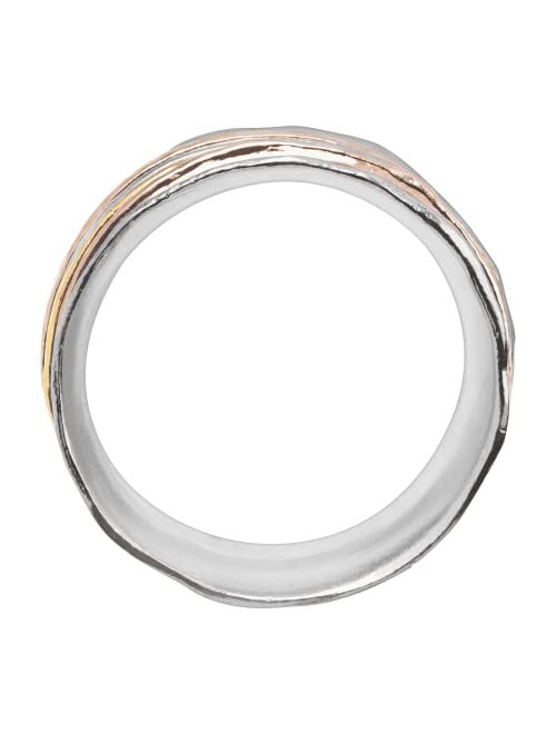 Silpada 'Gold Rush' Spinner Ring in Sterling Silver & 18K Yellow & Rose Gold Plate