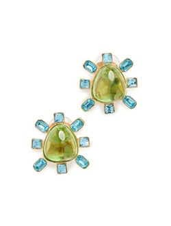 Kenneth Jay Lane Women's Cabochon Center Clip Earrings