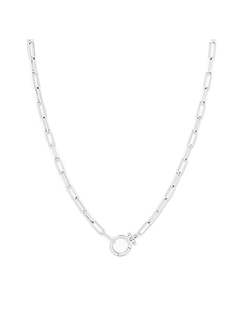 gorjana Women's Parker Paperclip Link Chain Necklace, 18k Gold or Silver Plated, Chunky Clasp