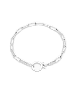 Women's Parker Link Bracelet, Paperclip Chain w/ Signature Clasp, Gold and Silver Plated