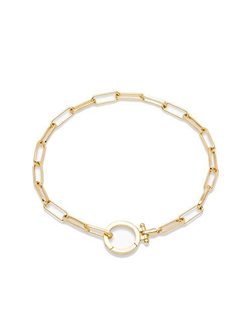 gorjana Women's Parker Link Bracelet, Paperclip Chain w/ Signature Clasp, Gold and Silver Plated