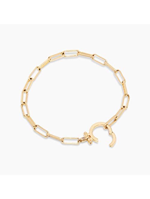 gorjana Women's Parker Link Bracelet, Paperclip Chain w/ Signature Clasp, Gold and Silver Plated