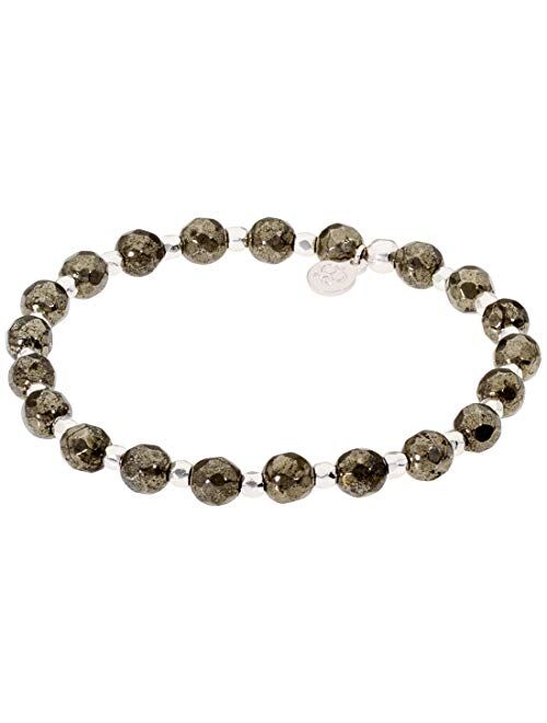 Gorjana Power Gemstone Elastic Bracelet for Strength, Silver 194-209-30-S