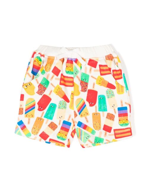 the bonnie mob Lolly graphic-print cotton shorts