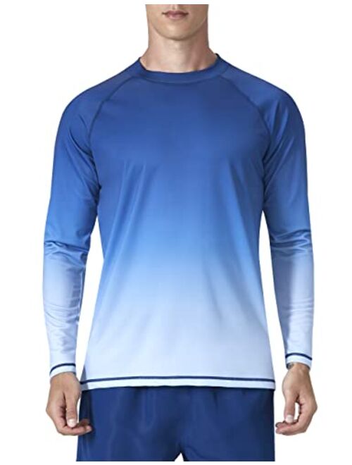 KPSUN Mens Swim Shirts UPF 50+ Rash Guard Long Sleeve Sun UV Protection Beach Shirts Quick Dry Fishing T-Shirt