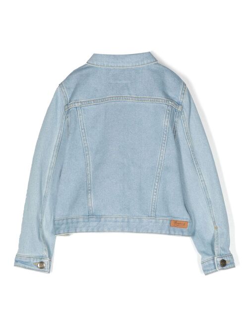 Bonpoint logo-embroidered denim jacket