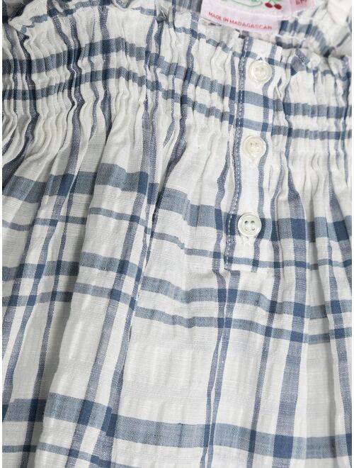 Bonpoint Abricot sleeveless checked smock dress