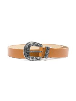 engraved leather belt