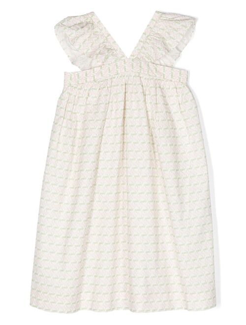 Bonpoint cherry-print ruffle dress