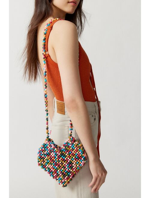 Urban Outfitters UO Heart Beaded Crossbody Bag