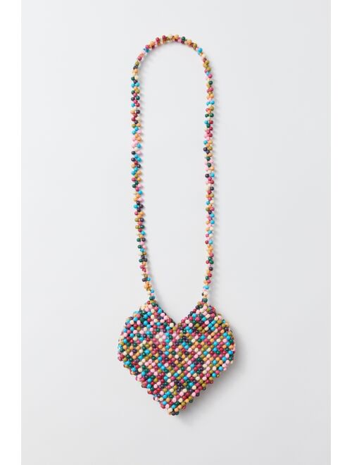 Urban Outfitters UO Heart Beaded Crossbody Bag