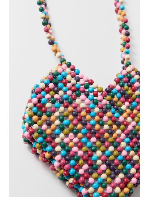 Urban Outfitters UO Heart Beaded Crossbody Bag